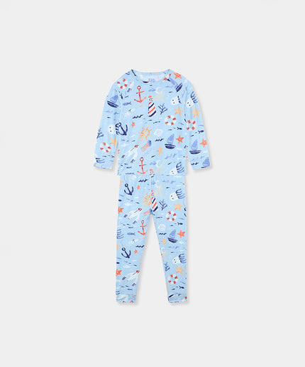 Nighty Night Pajama (2-10 Years) - Anchor Away - Atlas & Maya  Nighty Night Pajama (2-10 Years) - Anchor Away Bamboo Pajama