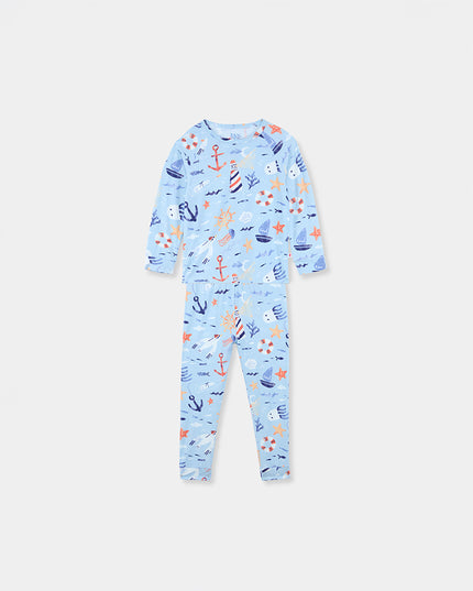 Nighty Night Pajama (2-10 Years) - Anchor Away - Atlas & Maya  Nighty Night Pajama (2-10 Years) - Anchor Away Bamboo Pajama