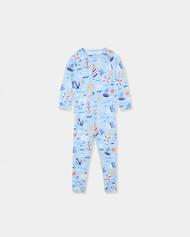 Nighty Night Pajama (2-10 Years) - Anchor Away - Atlas & Maya  Nighty Night Pajama (2-10 Years) - Anchor Away Bamboo Pajama