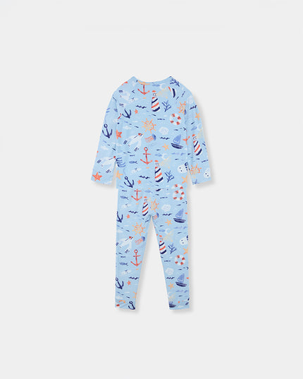Nighty Night Pajama (2-10 Years) - Anchor Away - Atlas & Maya  Nighty Night Pajama (2-10 Years) - Anchor Away Bamboo Pajama