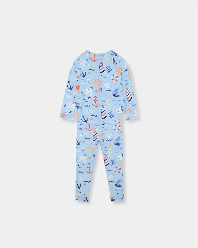 Nighty Night Pajama (2-10 Years) - Anchor Away - Atlas & Maya  Nighty Night Pajama (2-10 Years) - Anchor Away Bamboo Pajama