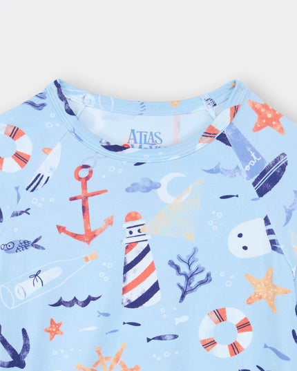 Nighty Night Pajama (2-10 Years) - Anchor Away - Atlas & Maya  Nighty Night Pajama (2-10 Years) - Anchor Away Bamboo Pajama
