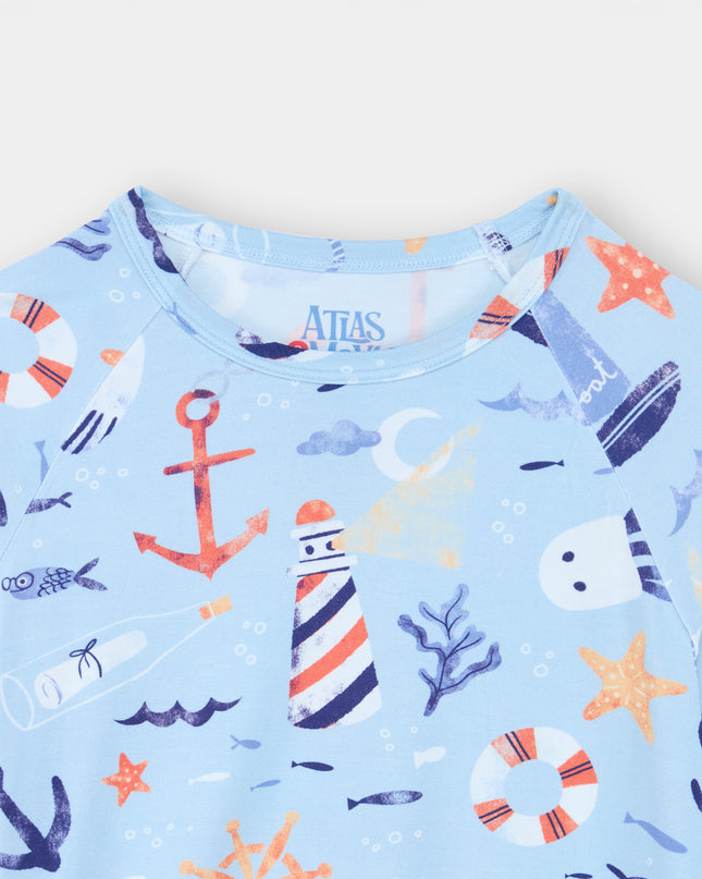 Nighty Night Pajama (2-10 Years) - Anchor Away - Atlas & Maya  Nighty Night Pajama (2-10 Years) - Anchor Away Bamboo Pajama
