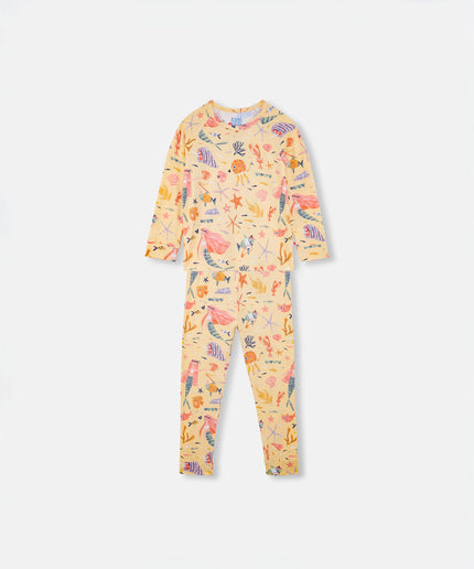 Nighty Night Pajama (2-10 Years) - Mermaid Love - Atlas & Maya  Nighty Night Pajama (2-10 Years) - Mermaid Love Bamboo Pajama