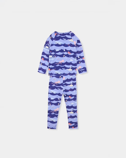 Nighty Night Pajama (2-10 Years) - Ocean Snuggles - Atlas & Maya  Nighty Night Pajama (2-10 Years) - Ocean Snuggles Bamboo Pajama
