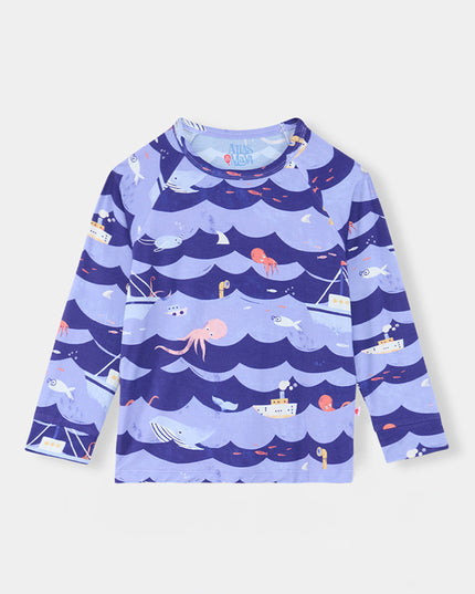 Nighty Night Pajama (2-10 Years) - Ocean Snuggles - Atlas & Maya  Nighty Night Pajama (2-10 Years) - Ocean Snuggles Bamboo Pajama