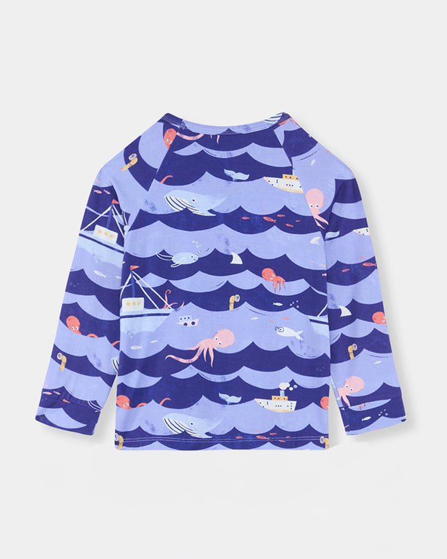 Nighty Night Pajama (2-10 Years) - Ocean Snuggles - Atlas & Maya  Nighty Night Pajama (2-10 Years) - Ocean Snuggles Bamboo Pajama