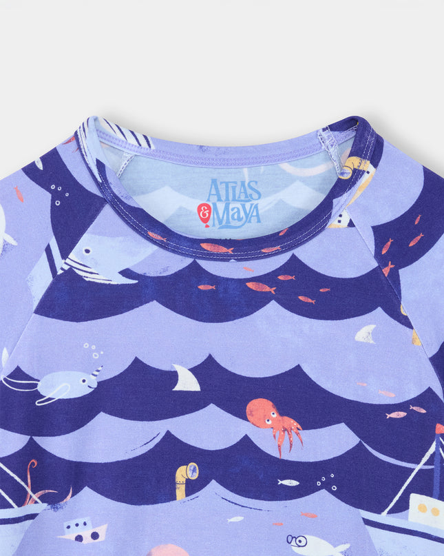 Nighty Night Pajama (2-10 Years) - Ocean Snuggles - Atlas & Maya  Nighty Night Pajama (2-10 Years) - Ocean Snuggles Bamboo Pajama