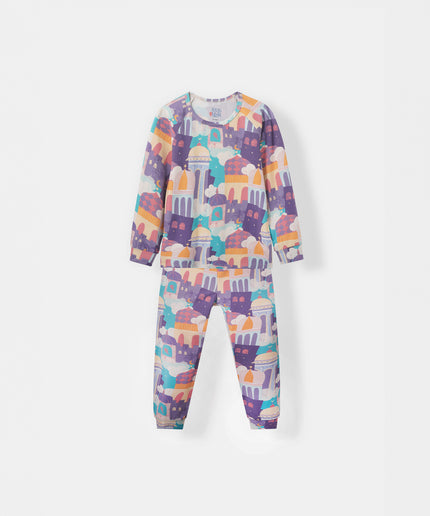 Nighty Night Pajama (2-10 Years) - Rooftops - Atlas & Maya  Nighty Night Pajama (2-10 Years) - Rooftops Bamboo Pajama