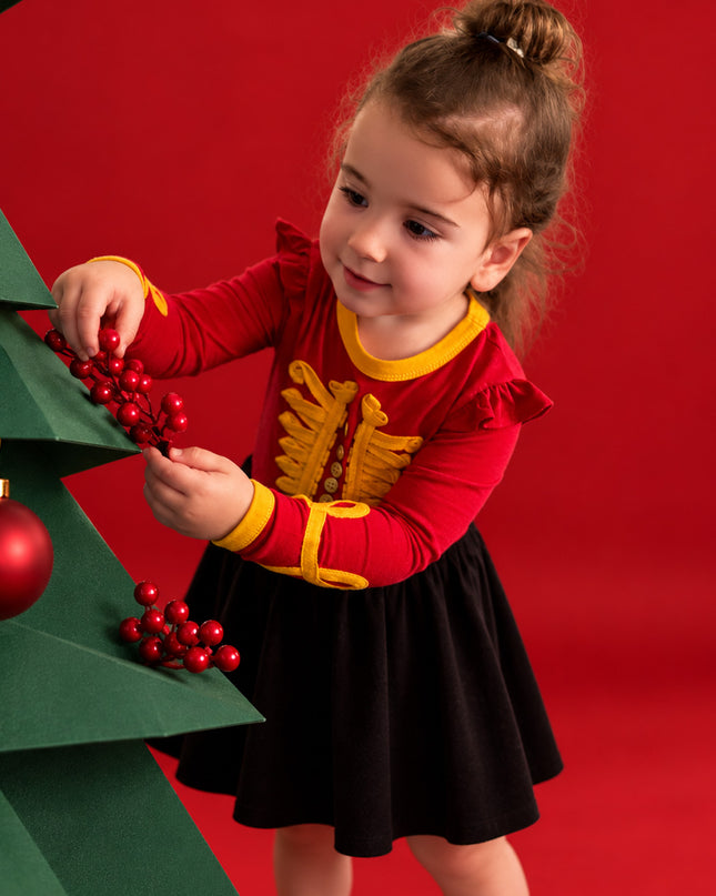 Girls’ TENCEL™ Christmas Dress in Nutcracker