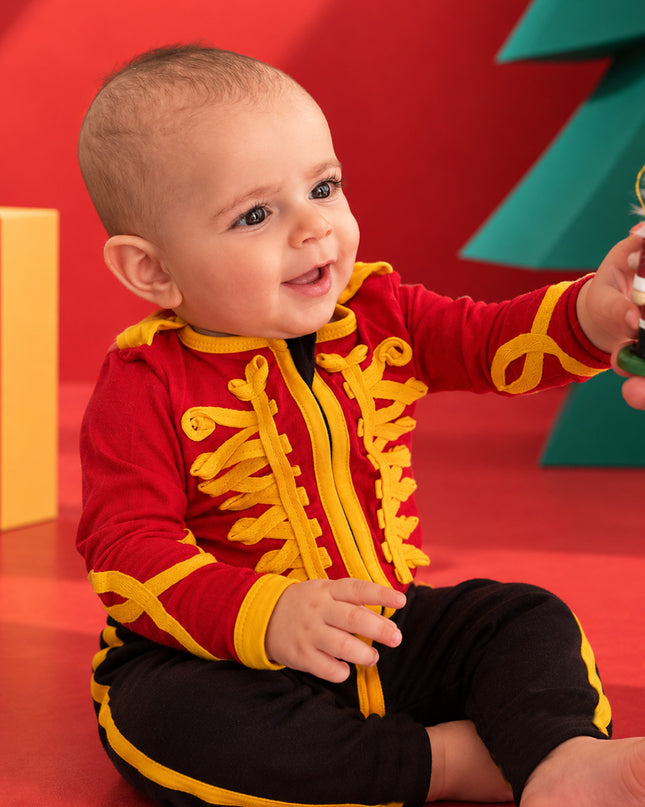 Baby Christmas TENCEL™ Sleepsuit in Nutcracker