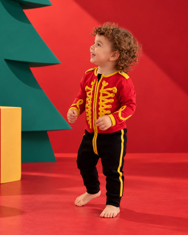 Baby Christmas TENCEL™ Sleepsuit in Nutcracker