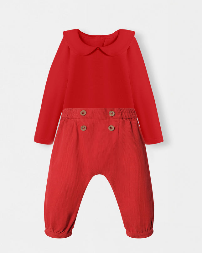 Peter Pan Bodysuit + Sailor Pant - Red
