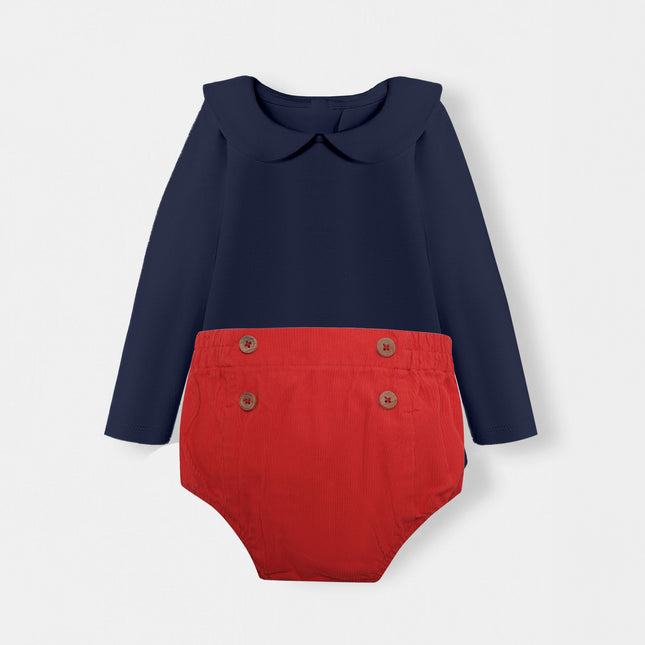 Peter Pan Bodysuit + Sailor Short - Navy/Red