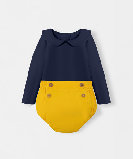 Peter Pan Bodysuit + Sailor Short - Navy/Yellow
