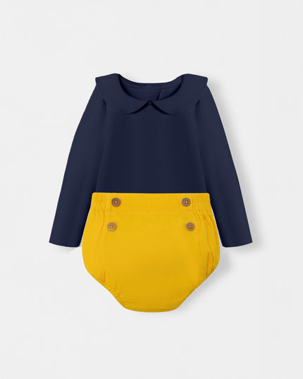 Peter Pan Bodysuit + Sailor Short - Navy/Yellow