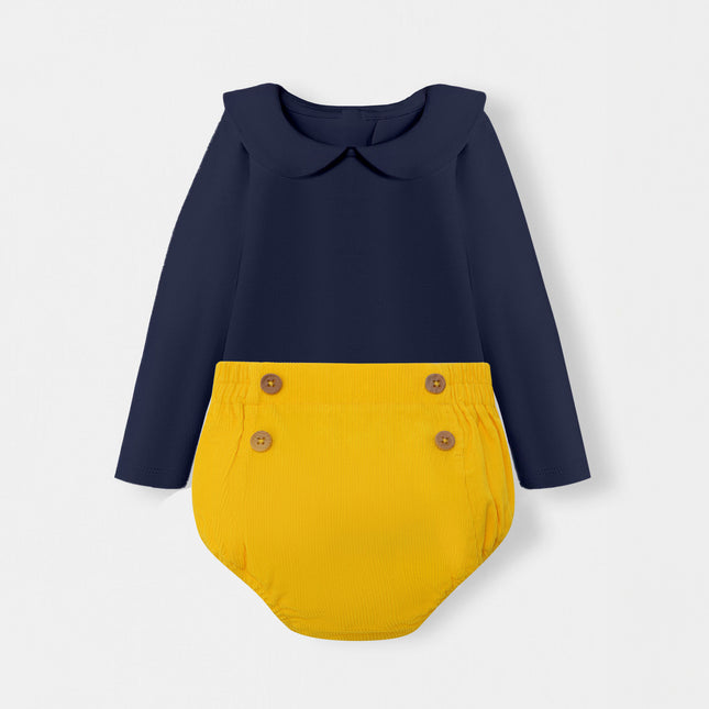 Peter Pan Bodysuit + Sailor Short - Navy/Yellow