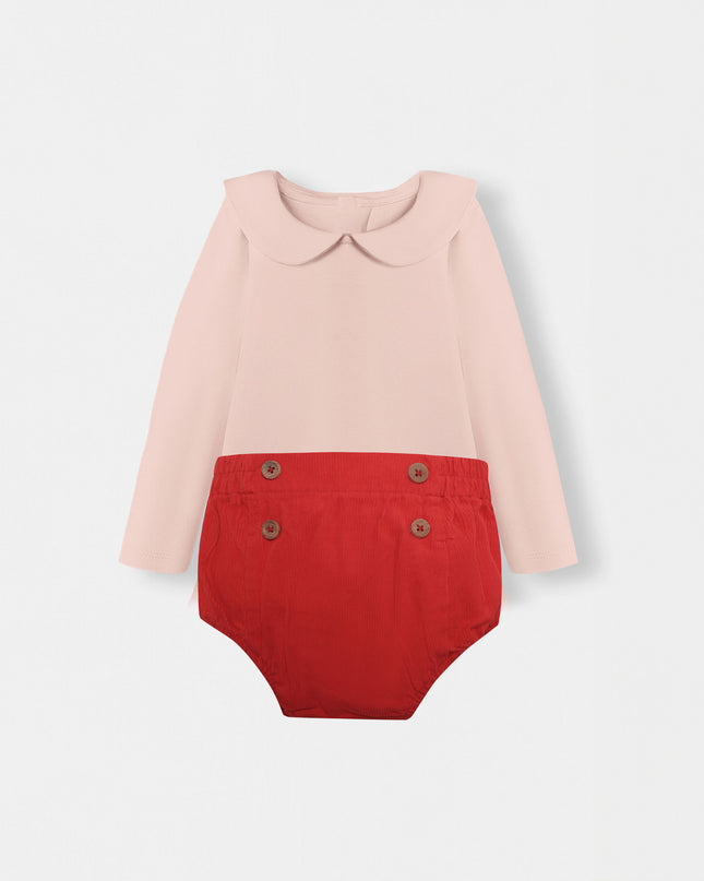 Peter Pan Bodysuit + Sailor Short - Pink/Red
