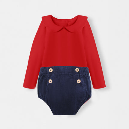 Peter Pan Bodysuit + Sailor Short - White/Navy