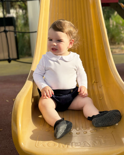 Peter Pan Bodysuit + Sailor Short - White/Navy