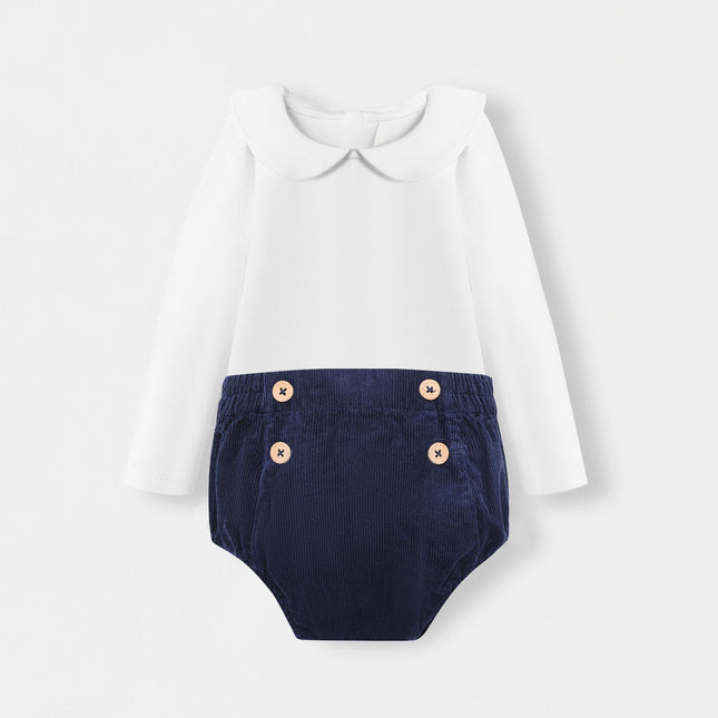 Peter Pan Bodysuit + Sailor Short - White/Navy