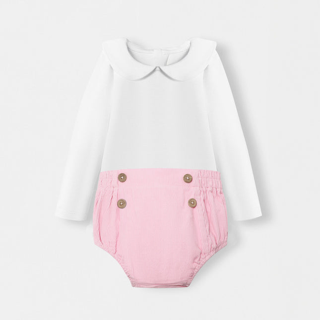 Peter Pan Bodysuit + Sailor Short - White/Pink