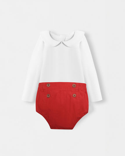Peter Pan Bodysuit + Sailor Short - White/Red
