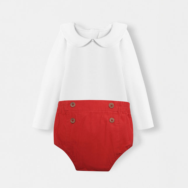 Peter Pan Bodysuit + Sailor Short - White/Red