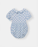 Peter Pan Bubble Magnetic Romper - Sky Blue Plaid - Atlas & Maya