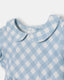 Peter Pan Bubble Magnetic Romper - Sky Blue Plaid