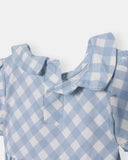 Peter Pan Bubble Magnetic Romper - Sky Blue Plaid - Atlas & Maya