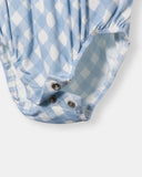 Peter Pan Bubble Magnetic Romper - Sky Blue Plaid - Atlas & Maya
