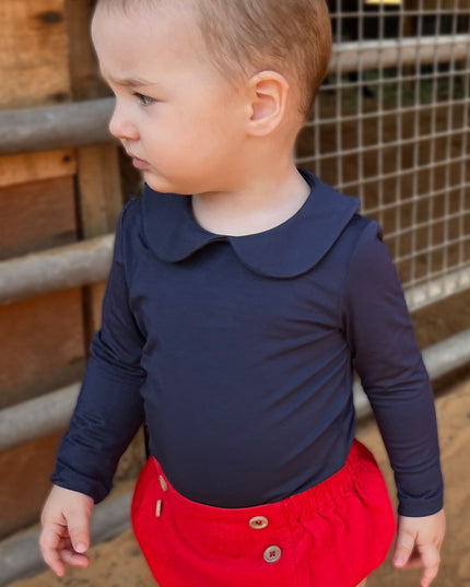 Peter Pan Bodysuit + Sailor Short - Navy/Red