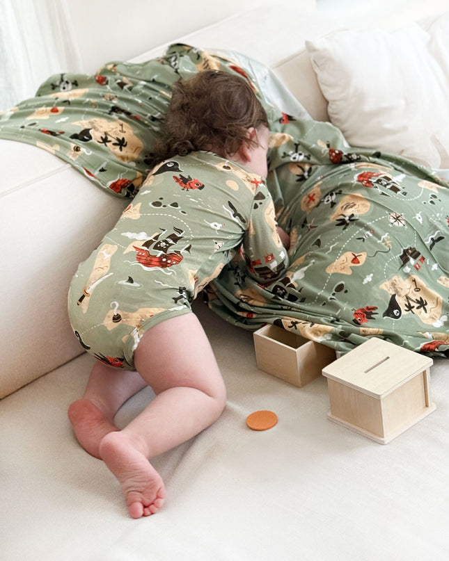 Pocket Long Sleeve Magnetic Bodysuit - Pirate Bay