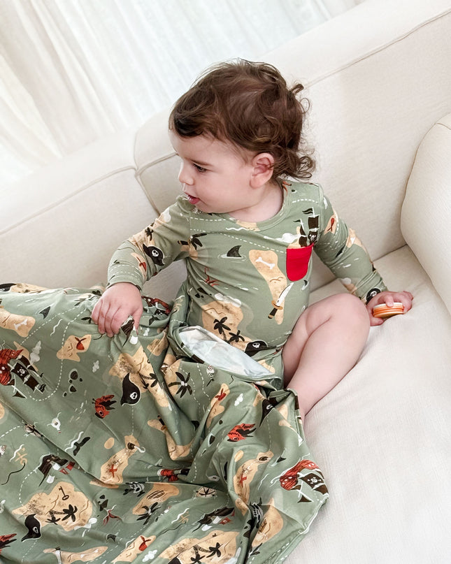 Pocket Long Sleeve Magnetic Bodysuit - Pirate Bay