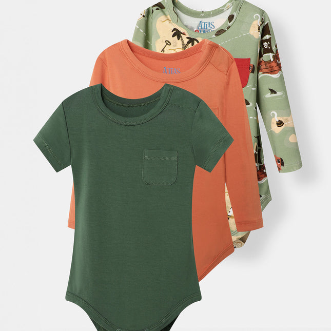 Pocket Bodysuit 3-Pack - Pirate Bay