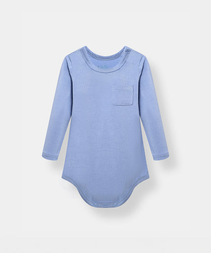 Pocket Long Sleeve Magnetic Bodysuit - Frost Blue - Atlas & Maya