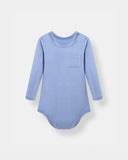 Pocket Long Sleeve Magnetic Bodysuit - Frost Blue - Atlas & Maya