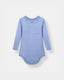 Pocket Long Sleeve Magnetic Bodysuit - Frost Blue