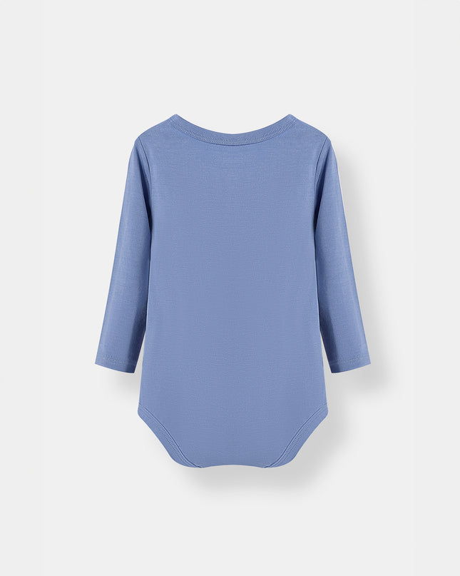 Pocket Long Sleeve Magnetic Bodysuit - Frost Blue - Atlas & Maya