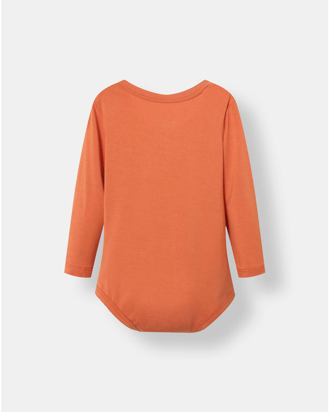 Pocket Long Sleeve Magnetic Bodysuit - Orange - Atlas & Maya