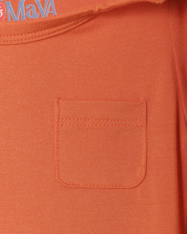 Pocket Long Sleeve Magnetic Bodysuit - Orange - Atlas & Maya
