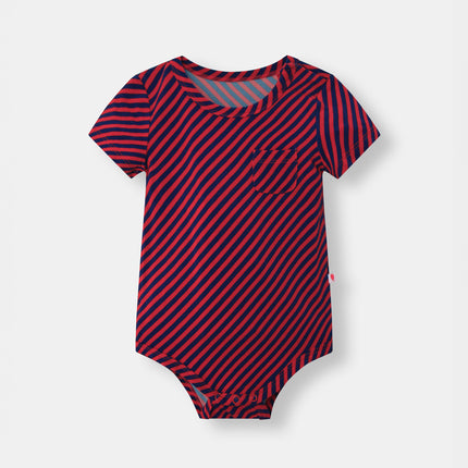 Pocket Short Sleeve Magnetic Bodysuit - Betta Stripes - Atlas & Maya