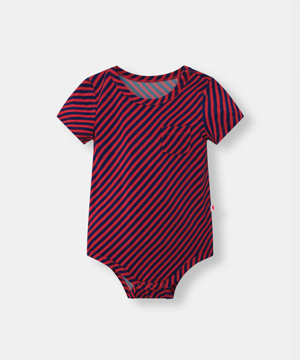 Pocket Short Sleeve Magnetic Bodysuit - Betta Stripes - Atlas & Maya