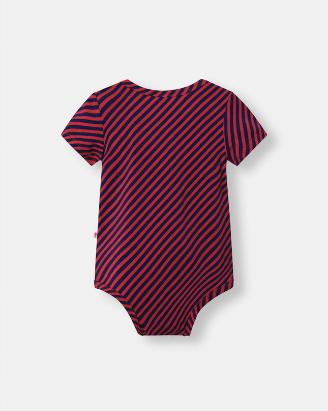 Pocket Short Sleeve Magnetic Bodysuit - Betta Stripes - Atlas & Maya