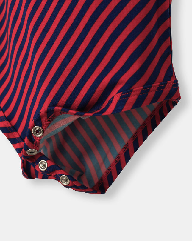 Pocket Short Sleeve Magnetic Bodysuit - Betta Stripes - Atlas & Maya