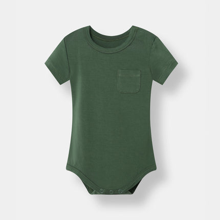 Pocket Short Sleeve Magnetic Bodysuit - Crocodile Green - Atlas & Maya