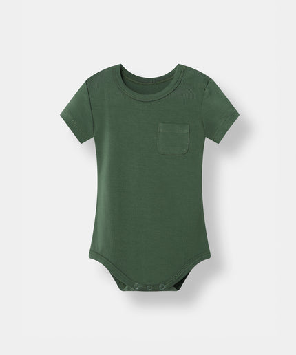 Pocket Short Sleeve Magnetic Bodysuit - Crocodile Green - Atlas & Maya