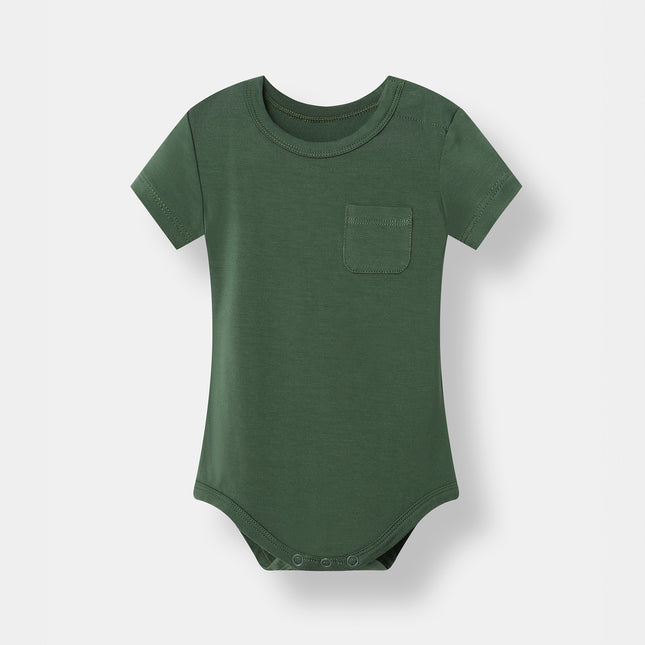 Pocket Short Sleeve Magnetic Bodysuit - Crocodile Green - Atlas & Maya