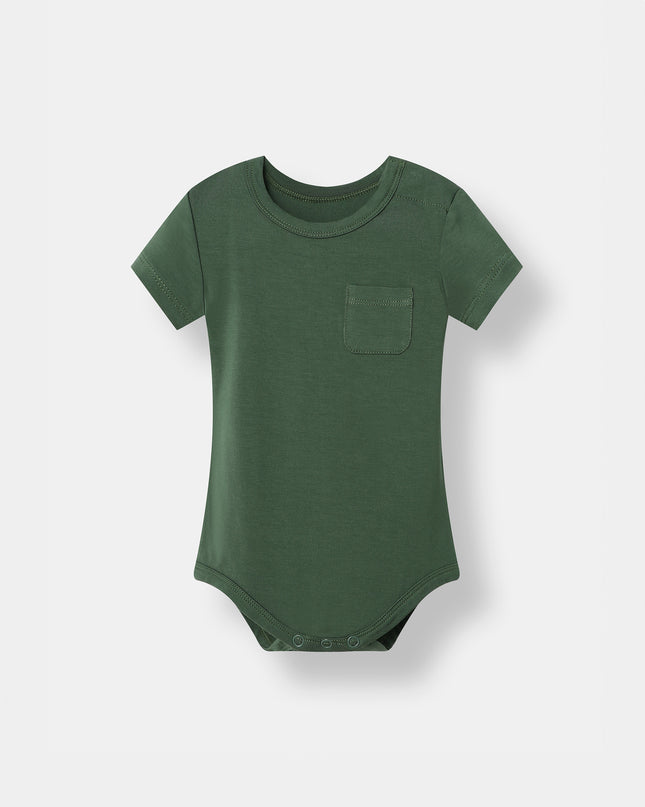 Pocket Short Sleeve Magnetic Bodysuit - Crocodile Green - Atlas & Maya